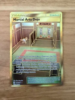 Pokemon Martial Arts Dojo 268/236 Cosmic Eclipse Gold Secret Rare Near Mint NM - Image 1