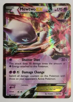 MEWTWO EX 62/162 HOLO EX RARE BREAKTHROUGH POKEMON NM - Image 1