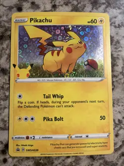 Pokemon 2020 Pikachu 25th Anniversary Promo SWSH039 Holo NM - Image 1
