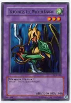 Yugioh! Dragoness the Wicked Knight - LOB-086 - Rare - 1st Edition Near Mint, En - Image 1