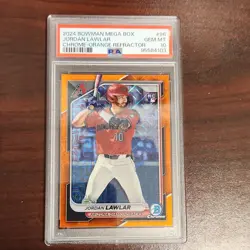 2024 Bowman Jordan Lawlar #96 Chrome Orange Mojo Refractor /25 PSA 10 - Image 1