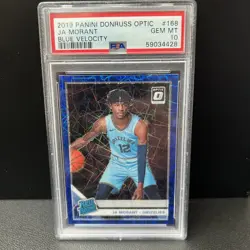 2019-2020 Donruss Optic JA Morant Blue Velocity RC PSA 10 GEM MINT - Image 1