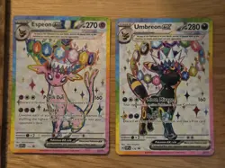 Prismatic Evolution Pokemon TCG Espeon EX SVP 176 and Umbreon EX SVP 175 Promo - Image 1