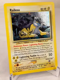 Raikou 13/64 Neo Revelation Holo Rare WOTC Pokemon Card - Lightly Played / MP - Image 2