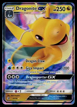 Pokemon Card - Dragonite GX Dragon Majesty 37/70 Holo Rare GX 2018 - Image 1