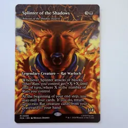 Magic The Gathering Mtg Splinter Of The Shadows Borderless TMNT Mythic Near Mint - Image 1