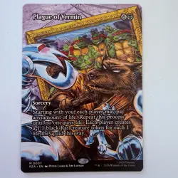 Magic The Gathering Mtg Plague Of Vermin Borderless TMNT Mythic Near Mint - Image 1