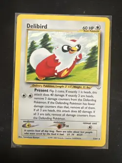 2001 Pokemon NEO REVELATION DELIBIRD HOLO 5/64 RARE! LP - Image 2