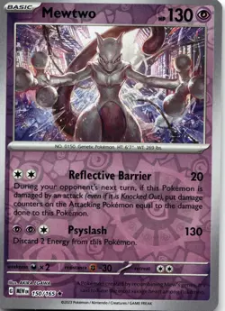Mewtwo 150/165 Rare 151 Pokemon Reverse Holo Near Mint - Image 1