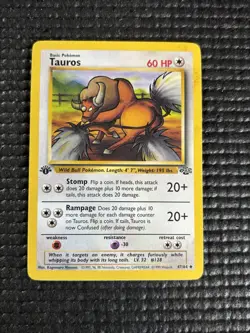 Pokemon TCG Tauros 1st Edition Jungle 47/64 WOTC Unlimited LP - Image 1