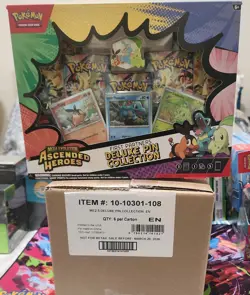 Pokemon TCG Ascended Heroes First Partner DELUXE PIN COLLECTION CASE Sealed 6 ct - Image 1