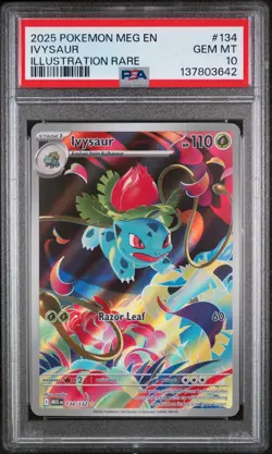 2025 POKEMON MEG EN-MEGA EVOLUTION ILLUSTRATION RARE #134 IVYSAUR PSA 10 - Image 1