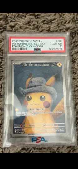 Pikachu with Grey Felt Hat Van Gogh 085 S&V Promo Pokemon PSA 10 Gem Mint - Image 1