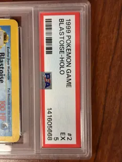 Pokemon TCG Blastoise Holo Unlimited Rare Card Base Set 2/102, PSA 5 - Image 3