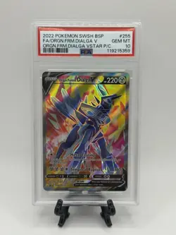 PSA 10 Origin Forme Dialga V Full Art SWSH 255 Black Star Promo Pokemon - Image 1