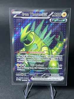 Pokemon TCG Iron Thorns EX Twilight Masquerade Ultra Rare Full Art Card 196/167 - Image 1