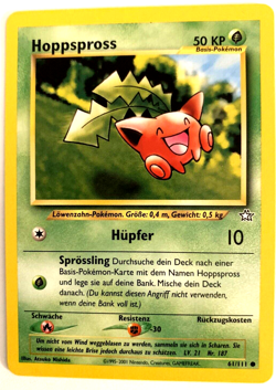 HOPPIP (HOPPSPROSS) - 61/111 - Neo Genesis - VINTAGE - German Pokemon Card - NM - Image 1