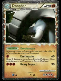 Pokemon Cards Donphan 107/123 HeartGold & SoulSilver Prime Rare HP - Image 1