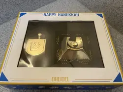 Happy Hanukkah Disney Dreidel Gift Set Gold Tone Judaica Boxed Holiday Decor - Image 2
