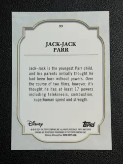 2024 Disney Topps Chrome Sapphire - Jack-Jack Parr #99 The Incredibles - Image 2