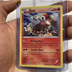 Pokemon Entei Cosmos Holo Ancient Origins 14/98 Rare Foil TCG Fire LP Card - Image 2