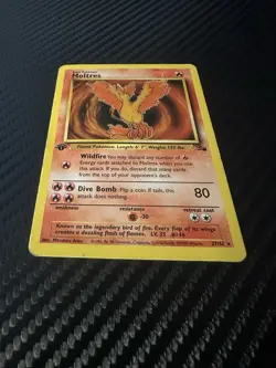 Moltres 27/62 1st Edition Non Holo Rare Fossil Set Pokemon Card WOTC TCG 1999 - Image 4
