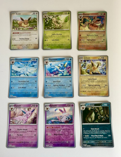 Prismatic Evolutions Complete 9 Card Eeveelution Reverse Holo Set Pokemon TCG - Image 1