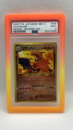 Pokemon Charizard Neo File 2 Reverse Foil PSA 9 - Image 1