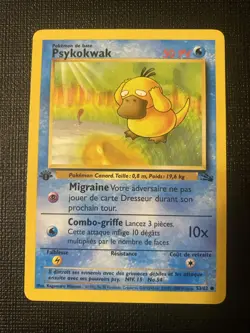 Pokemon French Psyduck (Psykokwak) 1st Edition 53/62 - Image 1