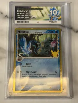 Mimikyu SWSH136 Black Star Promo Celebrations Pokemon Ace Grading Gem Mint 10 - Image 1