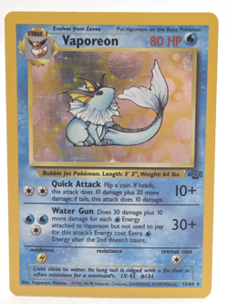 Pokemon TCG Vaporeon Jungle 12/64 Holo Unlimited Holo Rare - Image 1