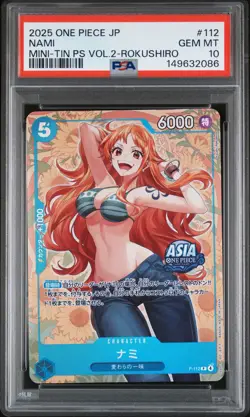 Nami 112 One Piece Japanese Mini-Tin Pack Set Vol.2 ROKUSHIRO GEM MINT PSA 10 - Image 1