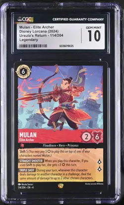 Disney Lorcana Mulan Elite Archer Legendary CGC 10 #114 - Image 1