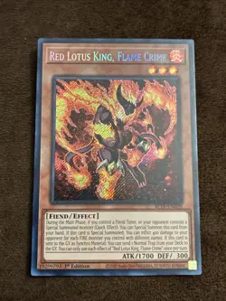 Red Lotus King, Flame Crime BLTR-EN028 Secret Rare 1st Edition Near Mint Yugioh - Image 1