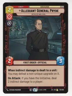 Star Wars Unlimited JTL Card #133 Allegiant General Pryde - Image 1