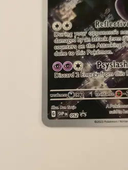 Pokemon Mewtwo TCG Scarlet & Violet Black Star Promo Holo Card 052 MP Condition - Image 5