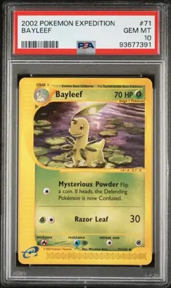 POP 26!!! 2002 POKEMON EXPEDITION #71 BAYLEEF PSA 10 - Image 1