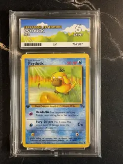 Pokemon Psyduck - 53/62 Non-Holo Common - 1st Edition - Ace Grading 6 EX-MT - Image 1