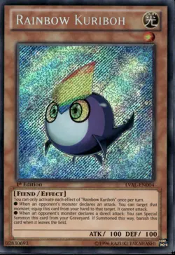Rainbow Kuriboh 1st Ed Secret Rare LVAL-EN004 Yu-Gi-Oh! - Image 1