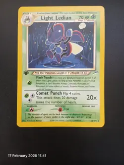 1st EDITION Light Ledian 24/105 Pokemon Card Neo Destiny NM - Image 1