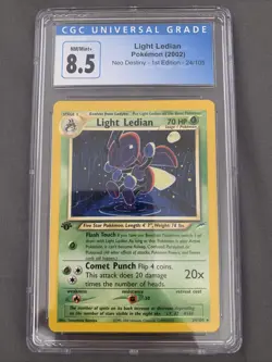 Light Ledian #24/105, 1st Edition Neo Destiny Rare, 2000 Vintage Pokemon TCG, NM - Image 1
