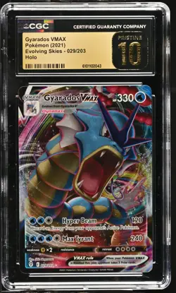 Pokemon Gyarados VMAX 029/203 Ultra Rare Evolving Skies - CGC 10 PRISTINE - Image 1