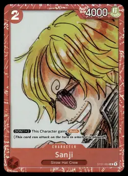 6 x ENGLISH RED FILM FOILS - SHANKS SANJI USOPP+ MORE P-016 ONE PIECE CARD GAME - Image 4
