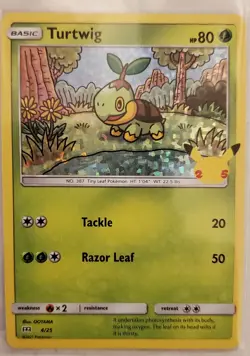 Turtwig McDonalds 25th Anniversary Holo Pokemon Card # 4/25 - Image 1