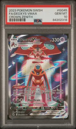 2023 POKEMON SWORD AND SHIELD CROWN ZENITH #GG45 FA/DEOXYS VMAX PSA 10 - Image 1