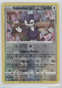 Indeedee Reverse Foil Pokemon Sword & Shield Shining Fates #056 - Image 1