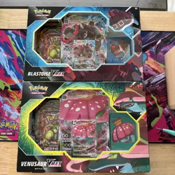 Pokemon TCG Blastoise and Venusaur VMAX Battle Box Set of 2 New and Sealed - Image 1