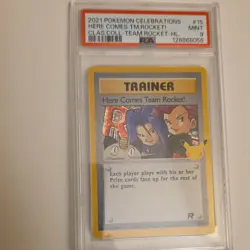 Pokemon Here Comes Team Rocket! Trainer 15/82 Celebrations Holo PSA 9 - Image 1