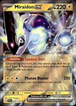 MIRAIDON EX 081/198 Ultra Rare Scarlet &Violet Base Pokemon - Image 1
