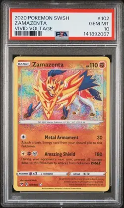 SEQUENTIAL PSA 10 JIRACHI 119 ZAMAZENTA 102 VIVID VOLTAGE AMAZING RARE POKEMON - Image 4